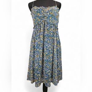 🌼 Lily Rose Blue Floral Midi Feminine Summer Sun Dress Plus Size Women XXL 🌼